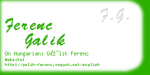 ferenc galik business card